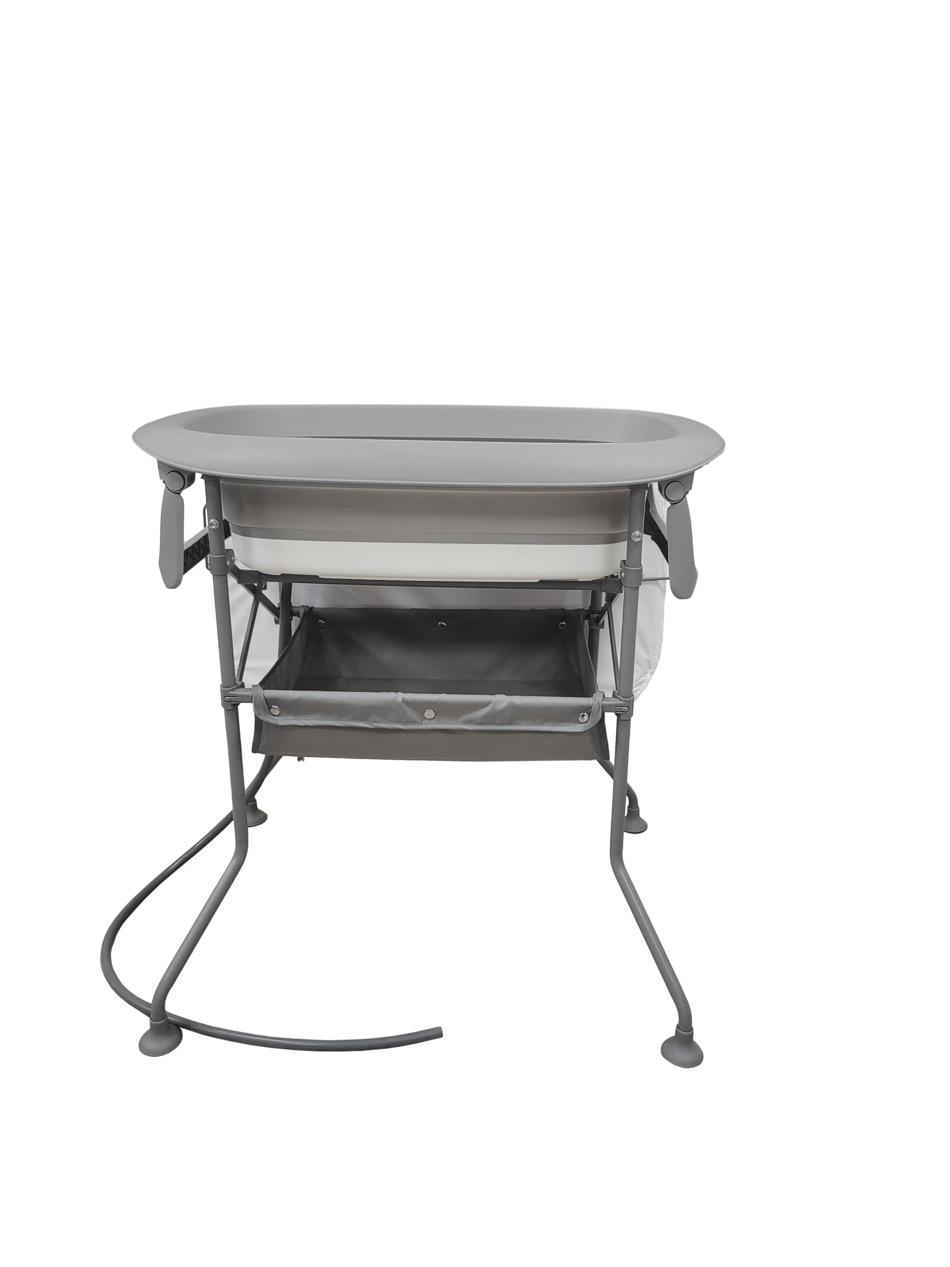 Kinderkraft BUBBLY Bagnetto per neonati con supporto, pieghevole, fasciatoio, montaggio facile e veloce, grigio