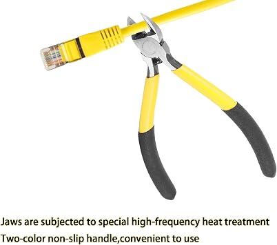 Diagonal Plier, Heavy-Duty Diagonal Cutting Pliers Flush Cut Wire Cable Side Cutting Snip Dual Color High Carbon Steel Tool,Non-slip Handle, Easy To Use