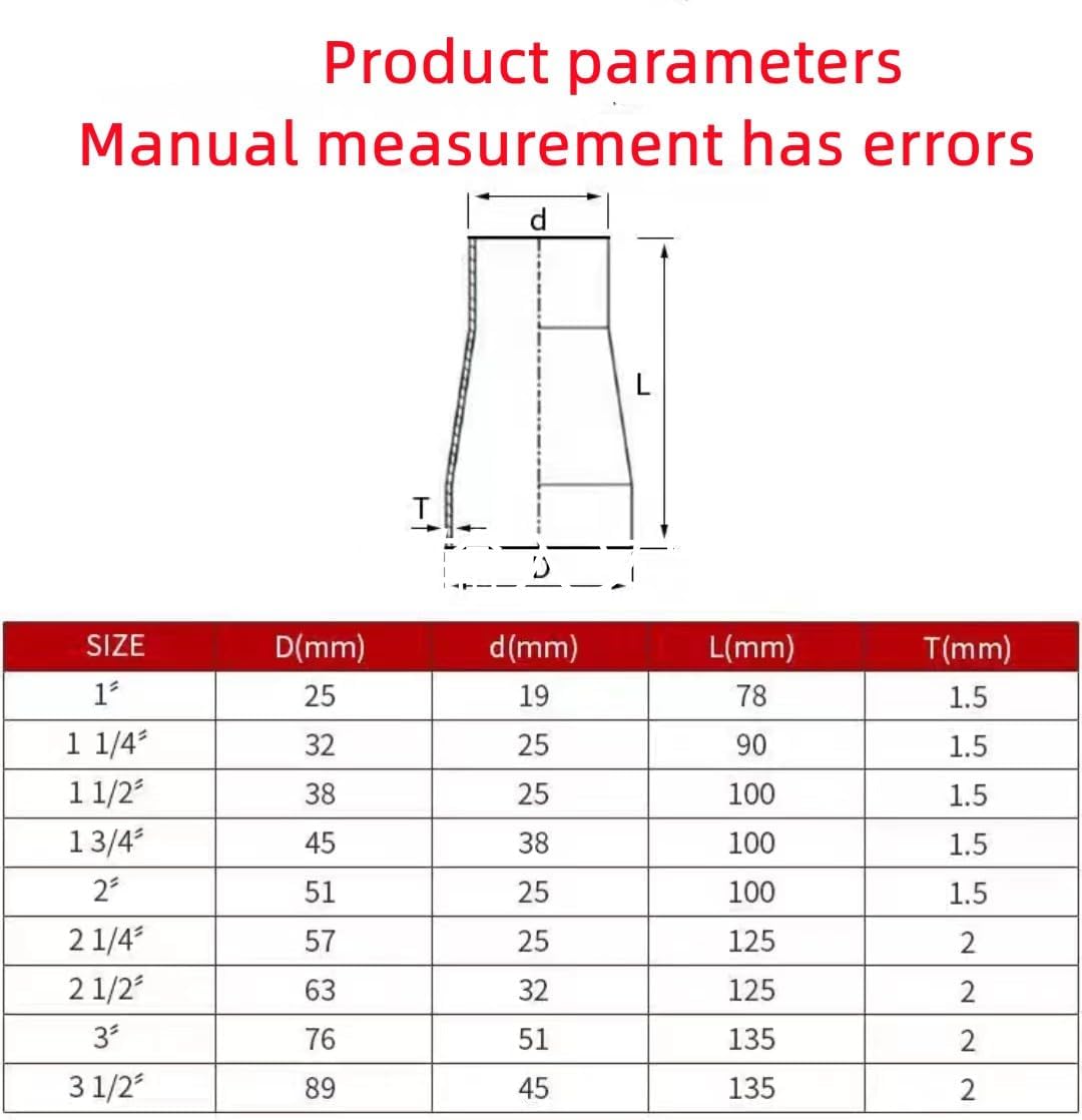 1pc 102mm to 89mm OD Butt Welding Reducer SUS 304 Stainless Steel Pipe Fitting