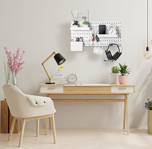 Miniatura 13 de Keepo - Juego de combinación de 2 tableros de clavijas y 10 accesorios modulares para colgar en pared, para organización de pared, manualidades