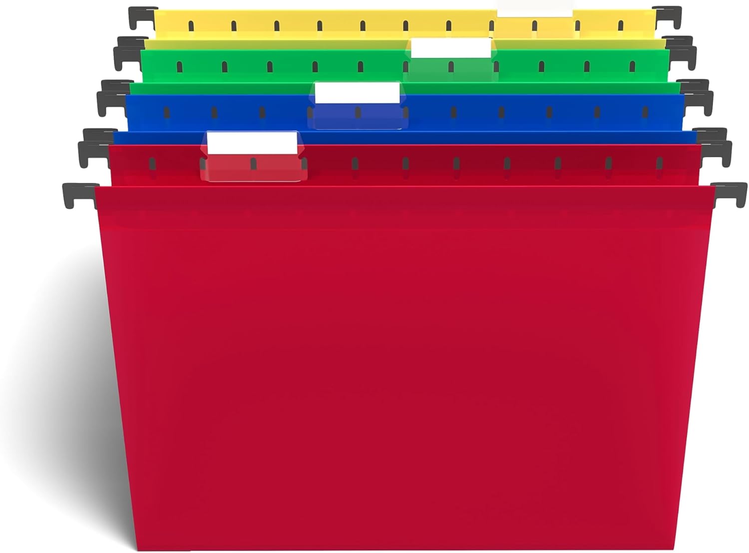Staples Hanging File Folders, Letter Size, 5‑Tab, Assorted Colors, Durable Construction – 40/Carton