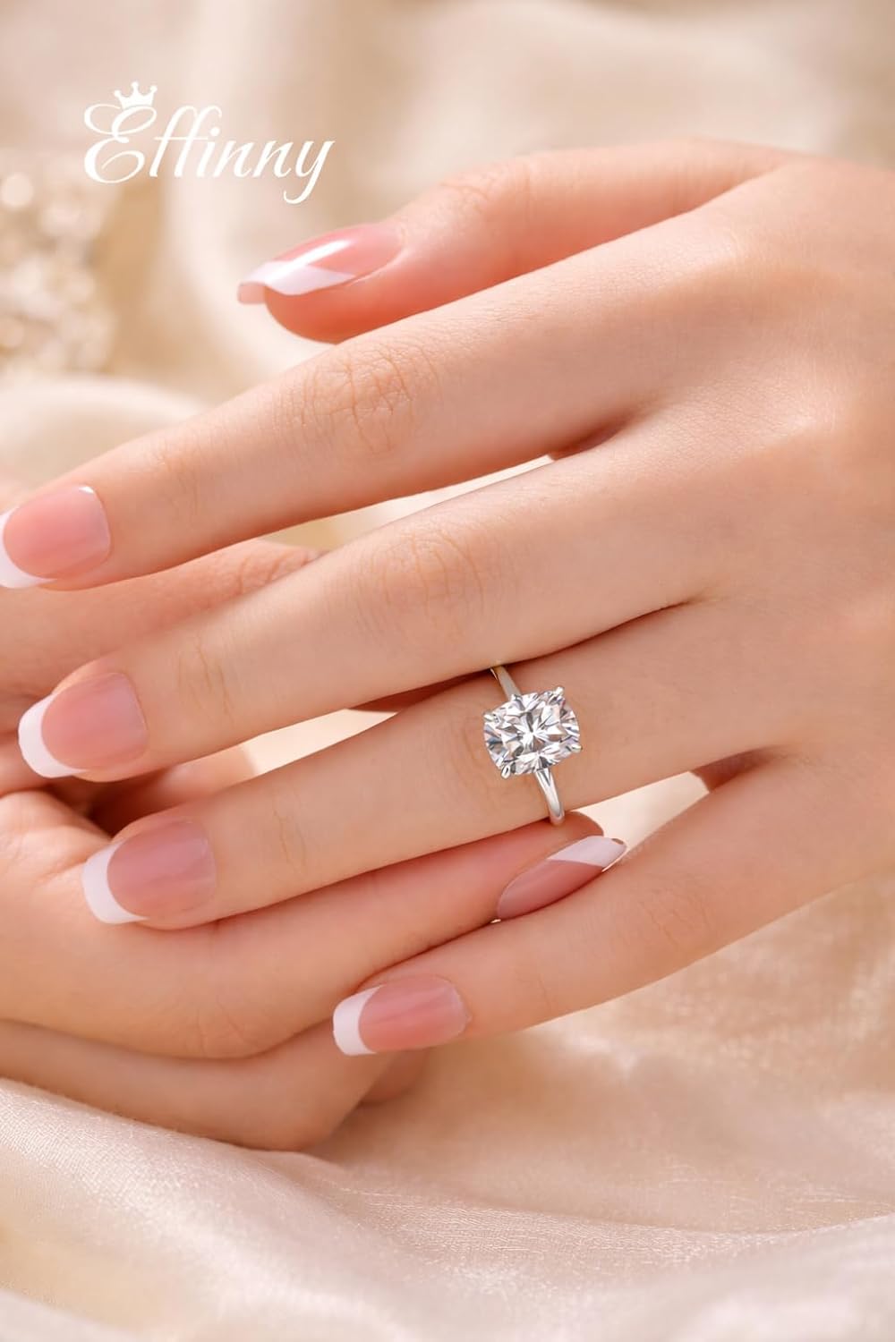 2.5/3.5ct Elongated Cushion Cut Moissanite Engagement Ring,Genuine D Color VVS1 Clarity,925 Sterling Silver Solitaire Promise Ring for Wedding,Daily,Travel,Party