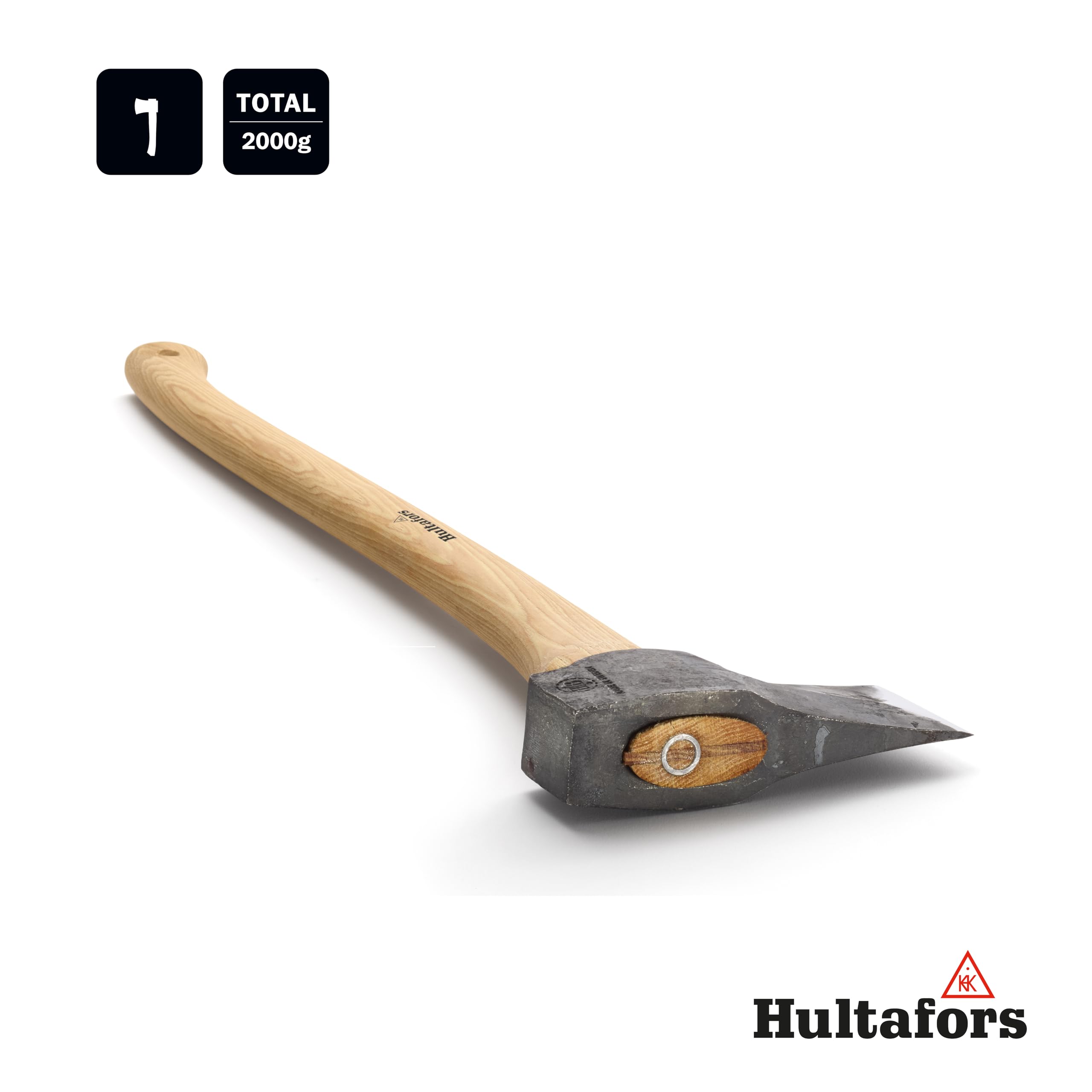Handgeschmiedete Spaltaxt Kvillinge 795mm aus schwedischem Stahl I Hultafors I Geschmiedet in Schweden I 1900g Kopfgewicht I Premium Axt mit Holzstil & inkl.Lederschutz I Nachschleifbar I 841790