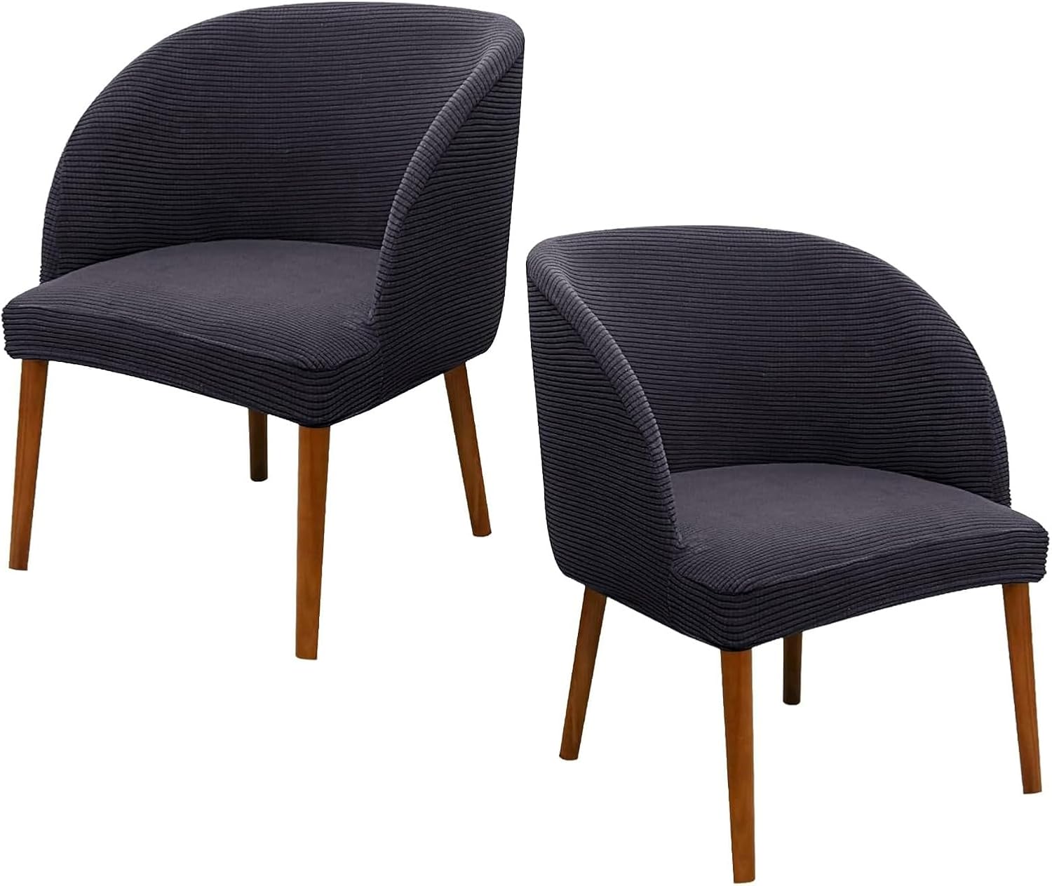 Stretch Dining Chair Covers Curved Back Chair Slipcovers Accent Armchair Cover Wingback Chair Protector for Kitchen Living Room Hotel (Color : Peacock Blue, Size : 4PCS)