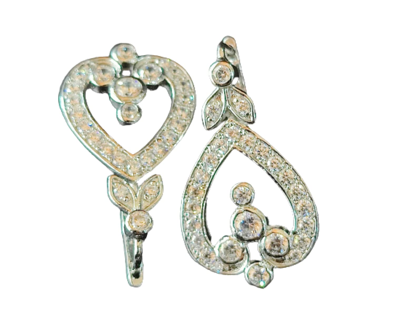 TISHYA JEWELLERS 2ct Round Cut Diamond Engagement Wedding Earrings 14k White Gold Over S925