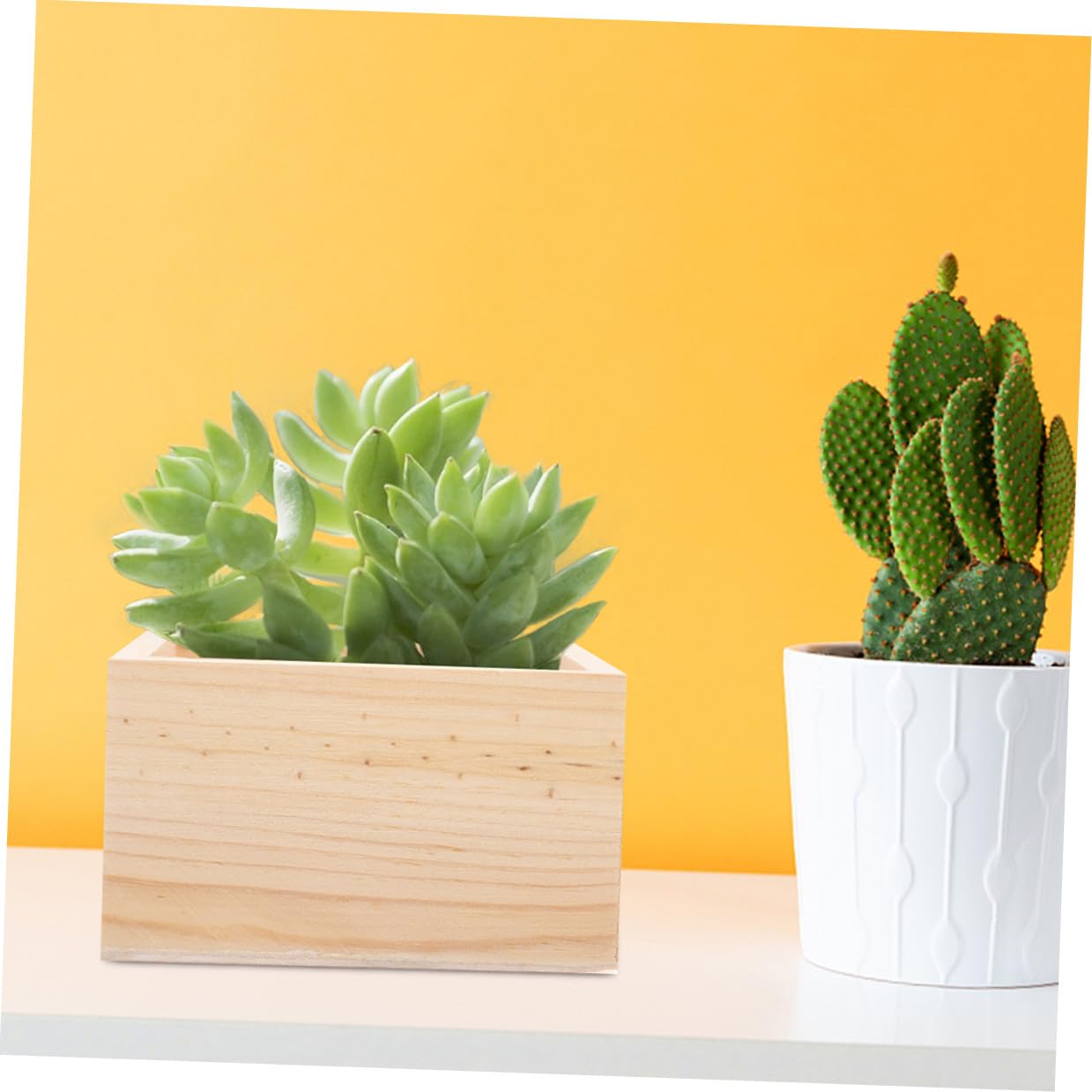 Wielofunkcyjne drewniane pudełka do przechowywania, 15 x 15 x 6 cm, zestaw 4 sztuk, organizer na biurko z naturalnego drewna, do rękodzieła i materiałów biurowych, design bez pokrywki, idealny do