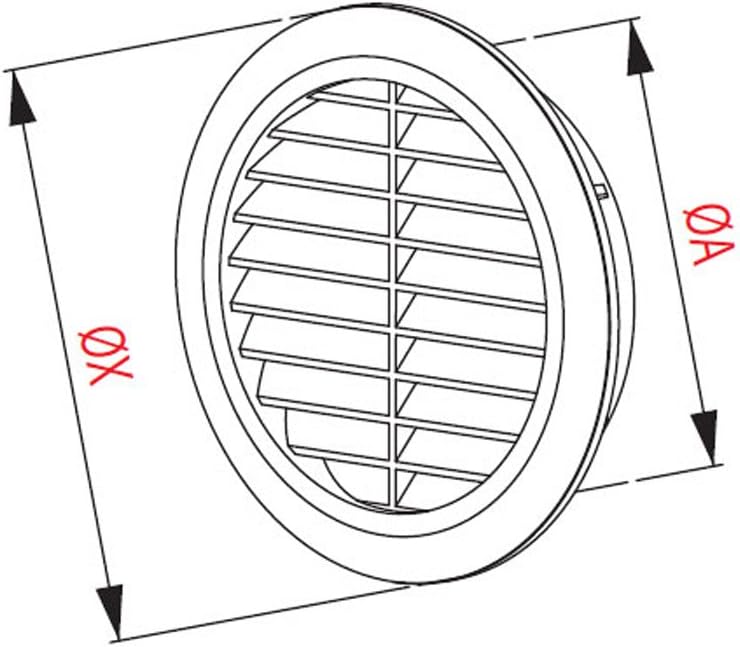 Circle wall grille cover fits 100mm duct , CHROME with fly net(T30m) - Image 3