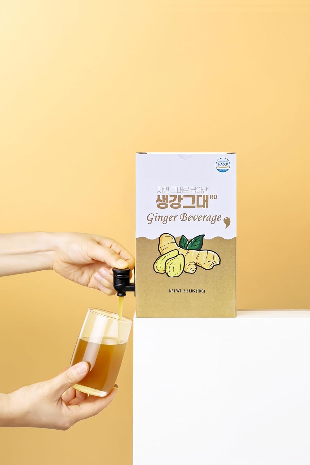 Korean Ginger Juice Concentrate 1kg – Low-Temp Extract, Less Spicy, Easy on Stomach – Make 6L+ Ginger Tea – No Additives, HACCP Certified – 생강즙