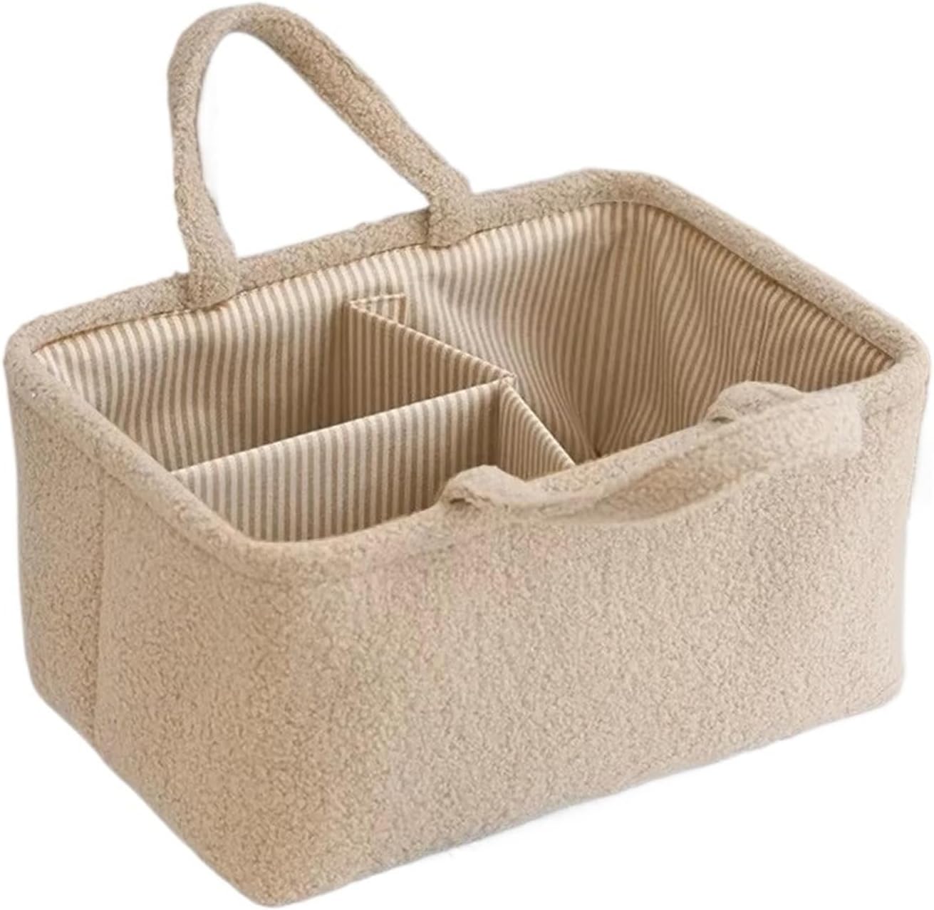 Travel Portable Mommy Bag Diaper Bag Feeding Bottle Storage Handbag Multifunctional Baby Products Organizer Basket Moving Supplies(White)