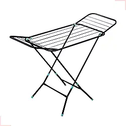 Varal Portátil De Chão Com Abas Dobráveis Não Enferruja (Preto)
