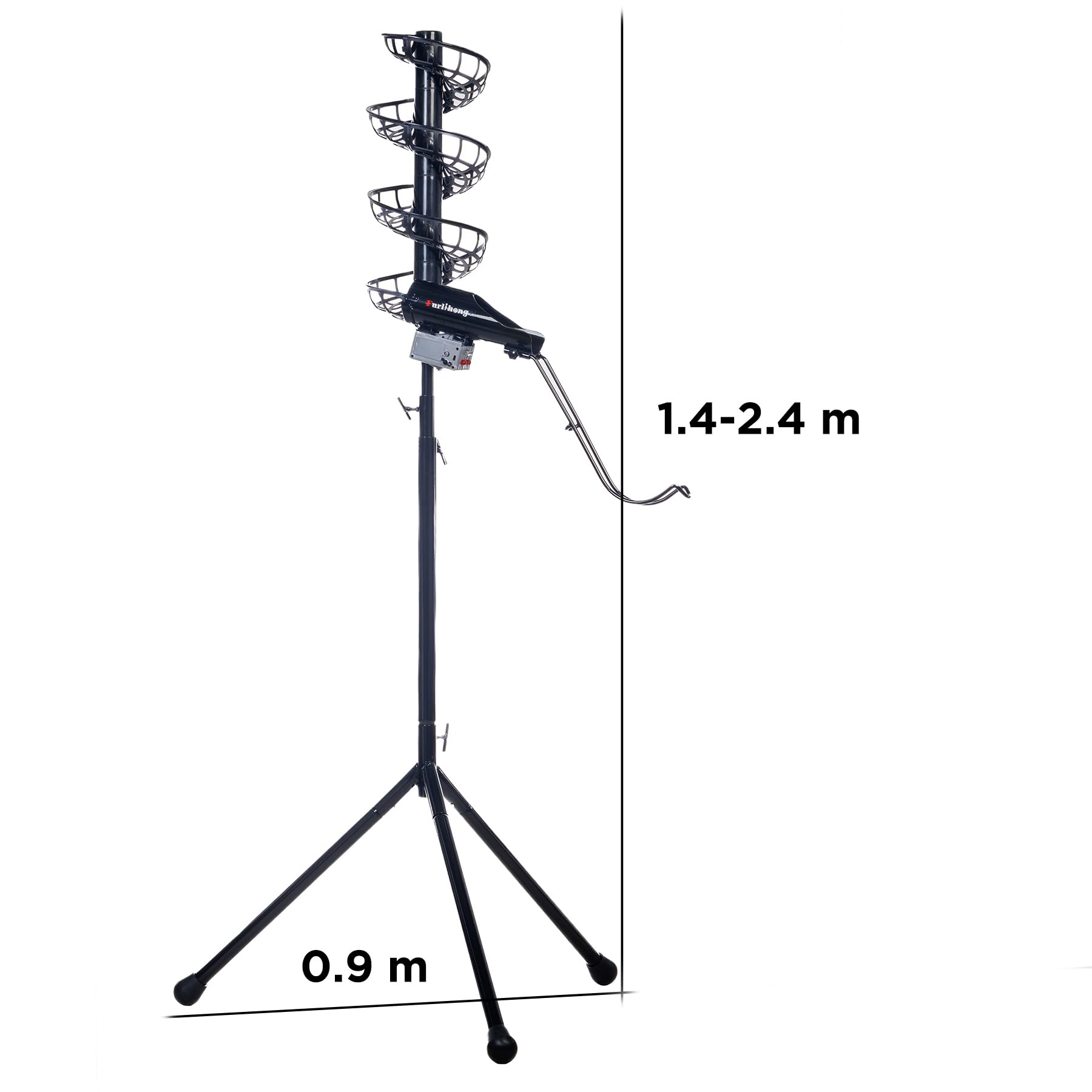 Furlihong 777BH-B - Alimentatore automatico 2 in 1 per macchine da cricket e baseball e Soft Toss Trainer – Stabile e regolabile in altezza