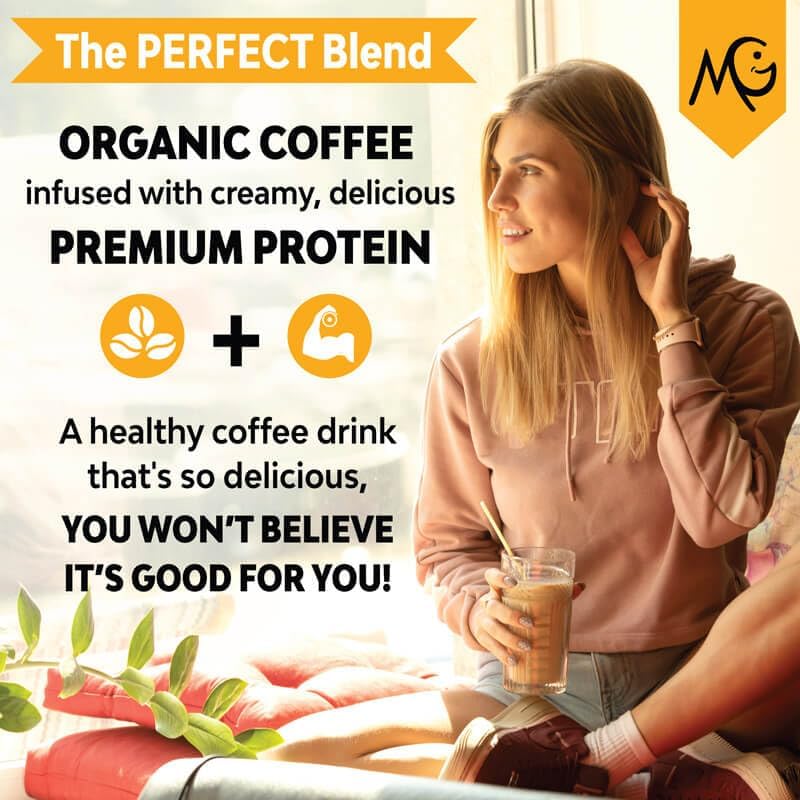 MariGold High Protein Coffee - Iced Purist Flavor | 22g Grass-Fed Whey Isolate Protein, 2 Shots Organic Espresso, Non-GMO, 108 Calories, 1 Net Carb | 1 Lb Bag - 15 Servings - Image 3