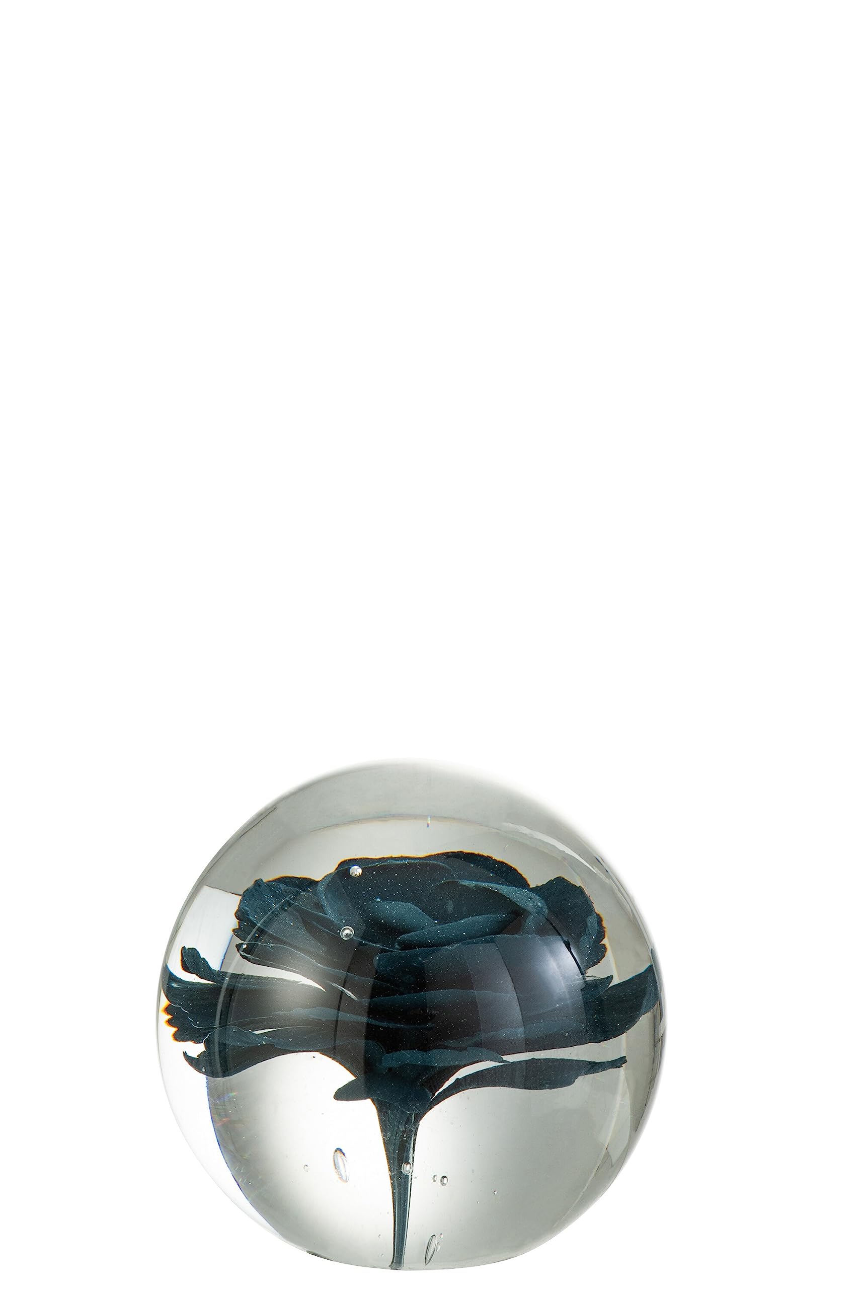 Presse-papier fleur bleue petit cadeau en verre original pour anniversaire