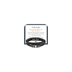 Leather Bracelet for Men Christmas Birthday Valentines Day Gifts for Son Grandson Boyfriend Husband Dad Brother Multi-Layer Braided