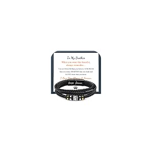 Leather Bracelet for Men Christmas Birthday Valentines Day Gifts for Son Grandson Boyfriend Husband Dad Brother Multi-Layer Braided