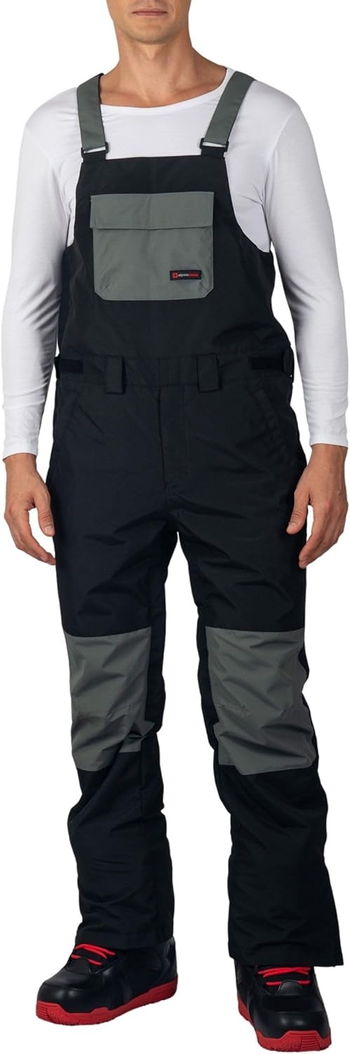 Alpine Swiss Mens Snow Bib 10K Waterproof Ski Overalls Insulated Snowboard Pants Windproof Breathable Outdoor Winter Sports
