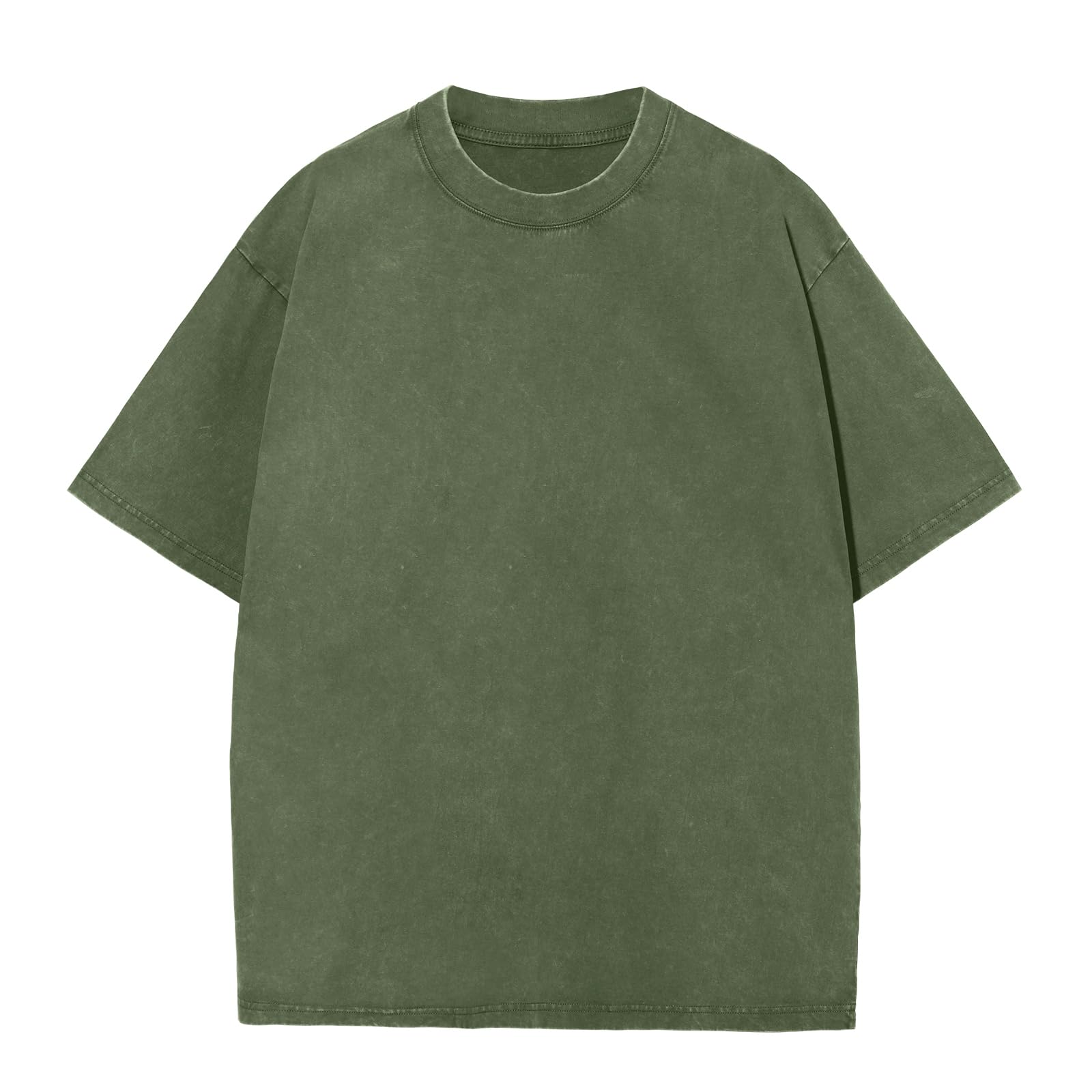 Men's Oversized Cotton T-Shirts Loose Fit Vintage Washed Tee Unisex Short Sleeve Casual Shirts Tops