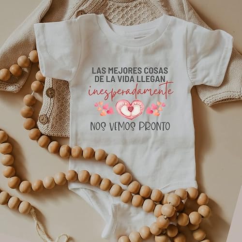 Miniatura 4 de Baby Announcement Onesie In Spanish, Cute Pregnancy Announcement Gifts For Abuelitos, Familia, Papi, Tia, Abuelo, Abuela, Surprise Baby Announcement