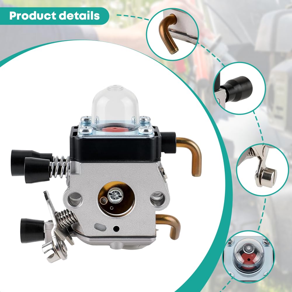 Kit de Carburador para STIHL FS55 FS55R FS55RC KM55 KM55R HL45 FS38 FS45 FS46 Accesorios para Piezas de Motor Reemplazo de Recortadora Kit de Línea de Combustible Filtro de Aire