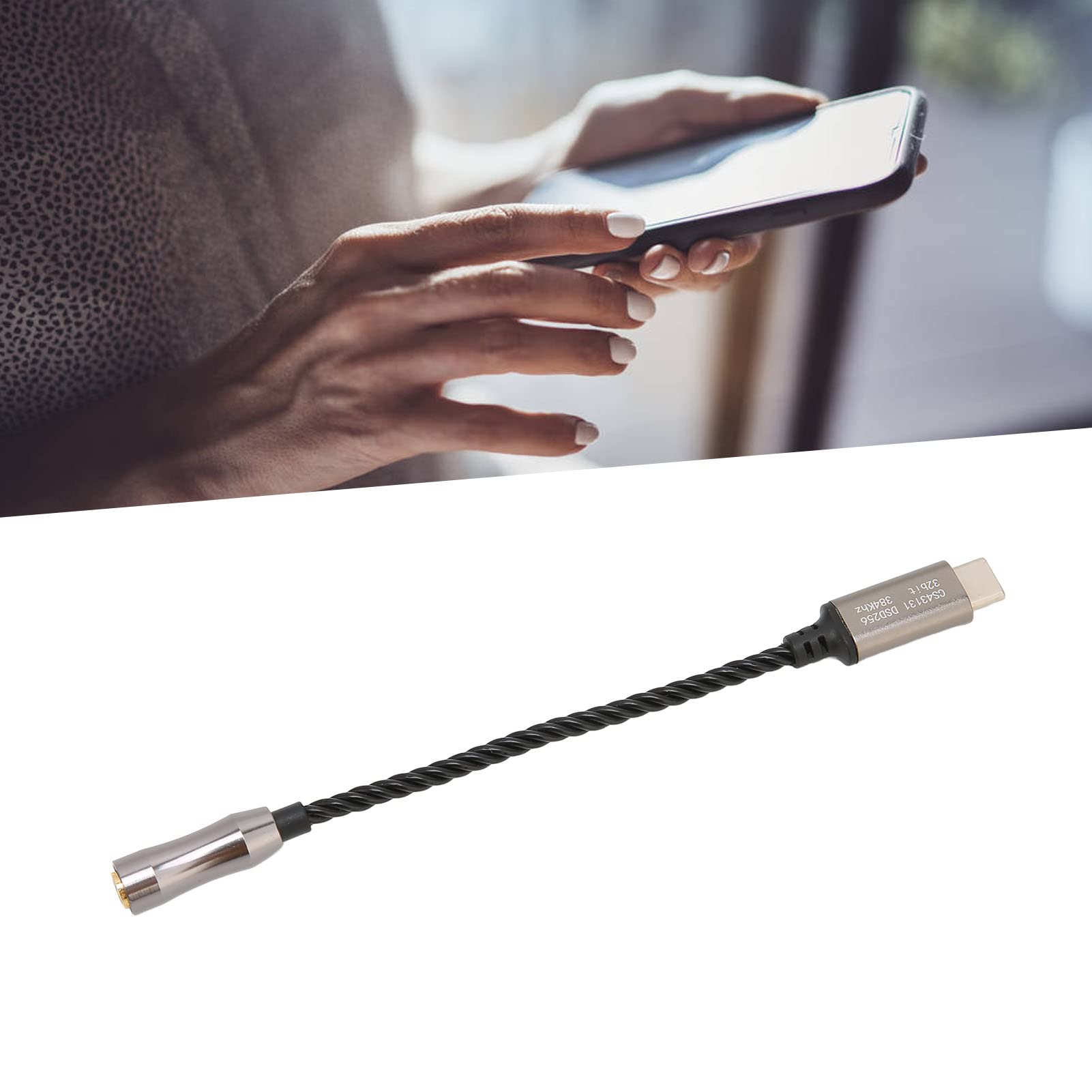 Adattatore Jack Da USB-C A 3,5 Mm Con Amplificatore - Cavo Da 15 Cm, Chip CS43131, 32 Bit/384 KHz