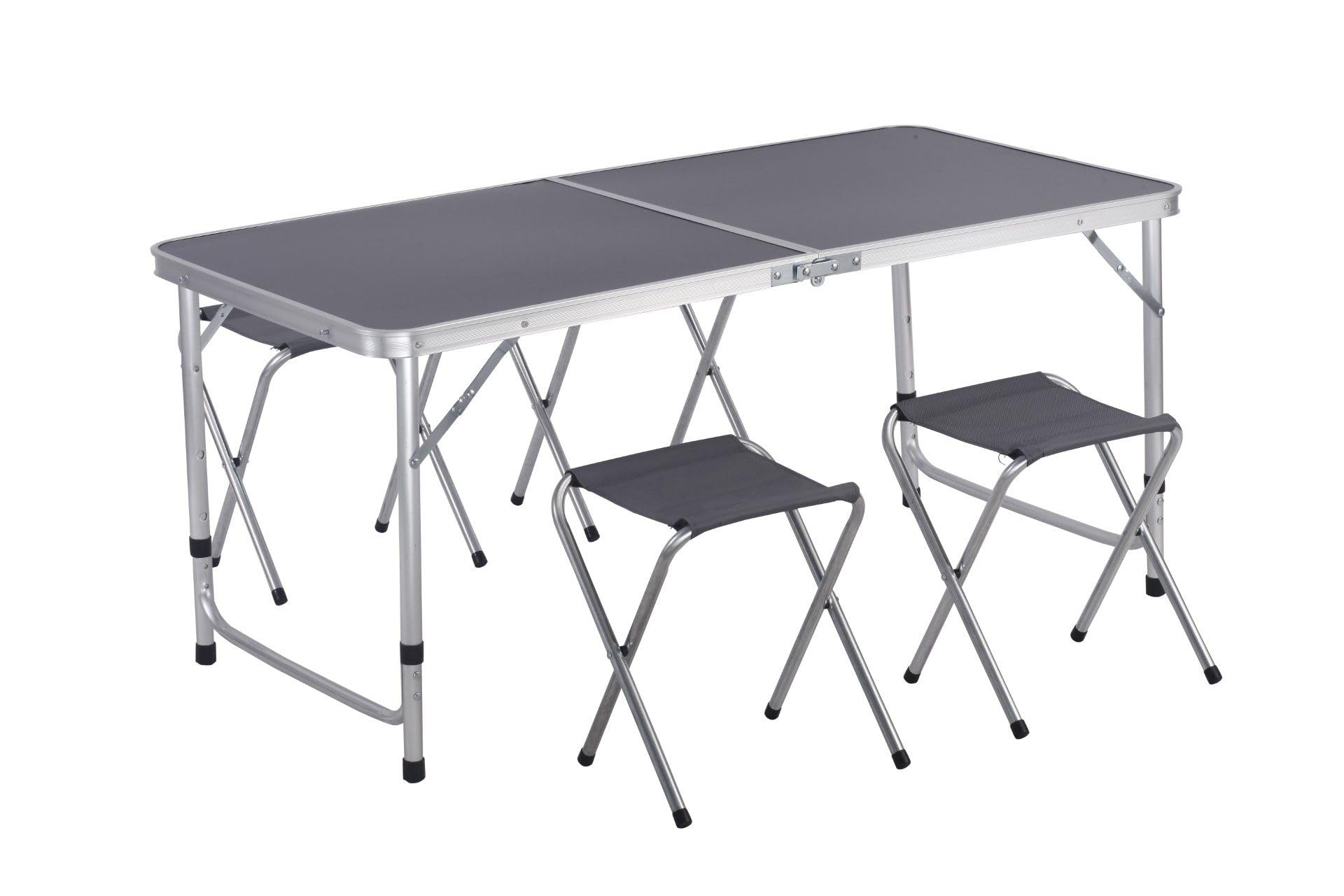 greemotion Table de camping pliable avec 4 chaises [120 x 60 x 70 cm] – Table de camping ultra légère et pliable – Table pliante pour camping et pique-nique – Table pliante pour pique-nique, festivals