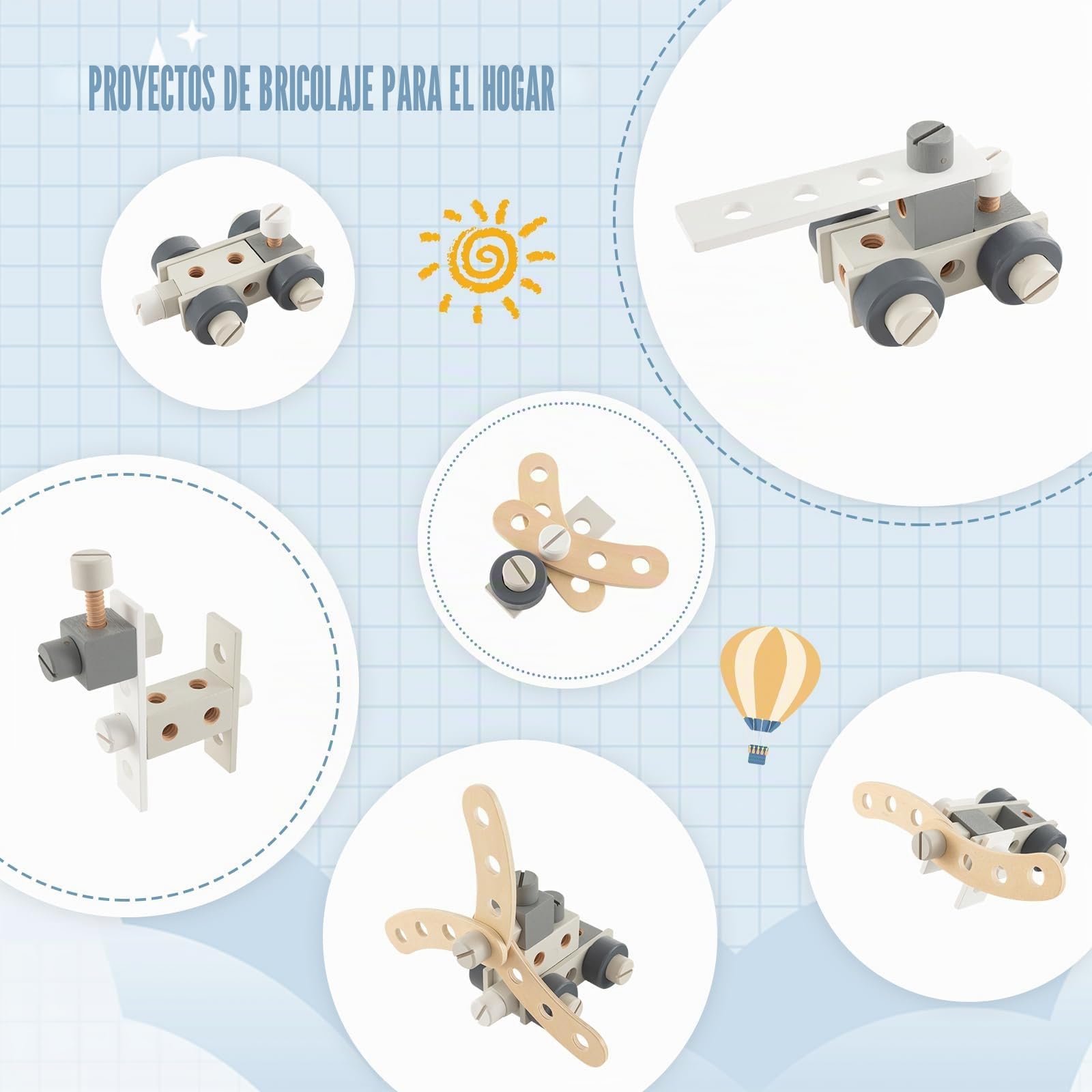GOPLUS - Juego de herramientas de juego de madera para niños, mesa de taller, juego de simulación con conjunto de herramientas, banco de herramientas, juguete de construcción, regalo para niños y