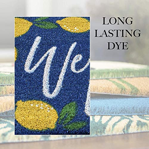 Welcome Lemons, Natural Coir Fiber Doormat, Anti-Slip Pvc Mat Back #TOP2