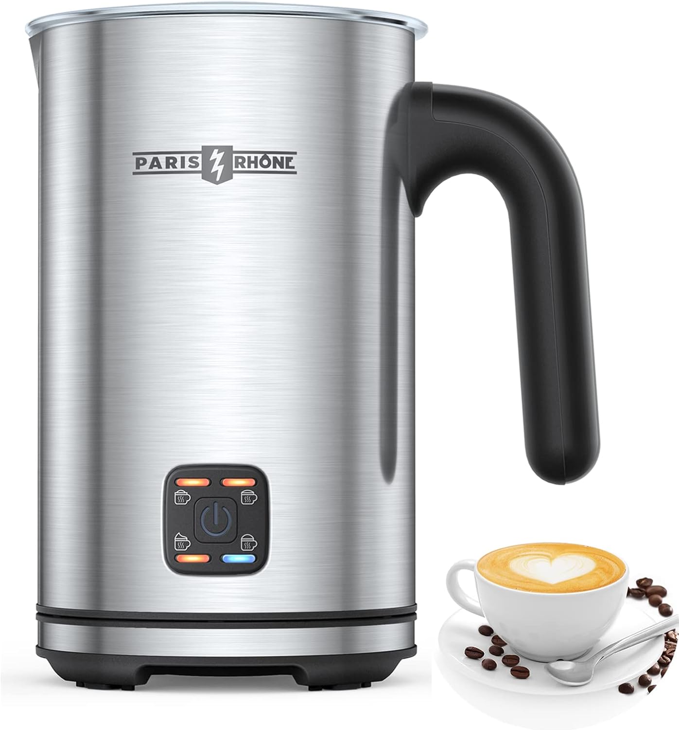 Milk Frothers, 4in1 Electric Stainless Steel Milk Steamer, Paris