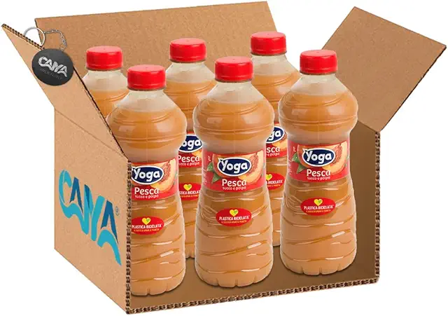 Yoga Pesca Succo di Frutta e Polpa - 6 Bottiglie da 1L - CAIYA® Box