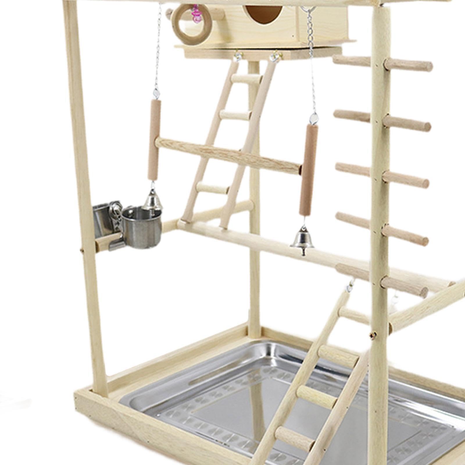 Puesto de Juego para Loros con Funciones interactivas y Tres Niveles para pájaros. Ofrece Juguetes para trepar y Actividades de Juego. Puesto de para pájaros. Juguete