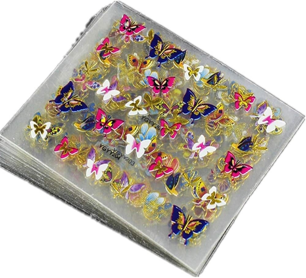 Tovip 24 Sheet Tree leaf Butterfly Animal Pattern Stamping 3D Nail Sticker Charms Bronzing Nail Art Decal Decals Manicure Tools