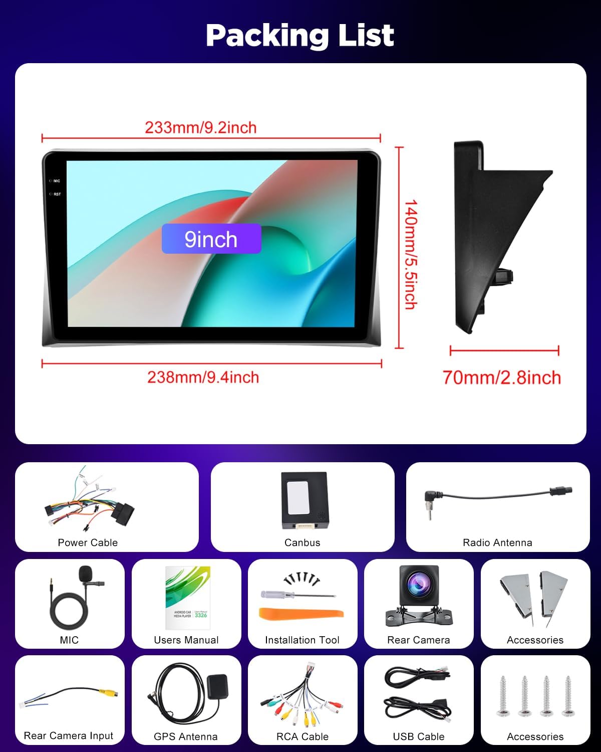 NHOPEEW 4+128G Android Radio para Coche para VW T5 Multivan 2008-2015 con Carplay Android Auto - Pantalla de 9 Pulgadas Compatible con WiFi GPS + Cámara de Marcha atrás