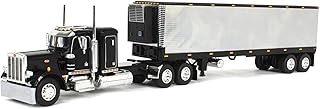 First Gear 1/64 Black & Chrome Peterbilt 359 with 40ft Vintage Reefer Trailer, DCP 60-2043
