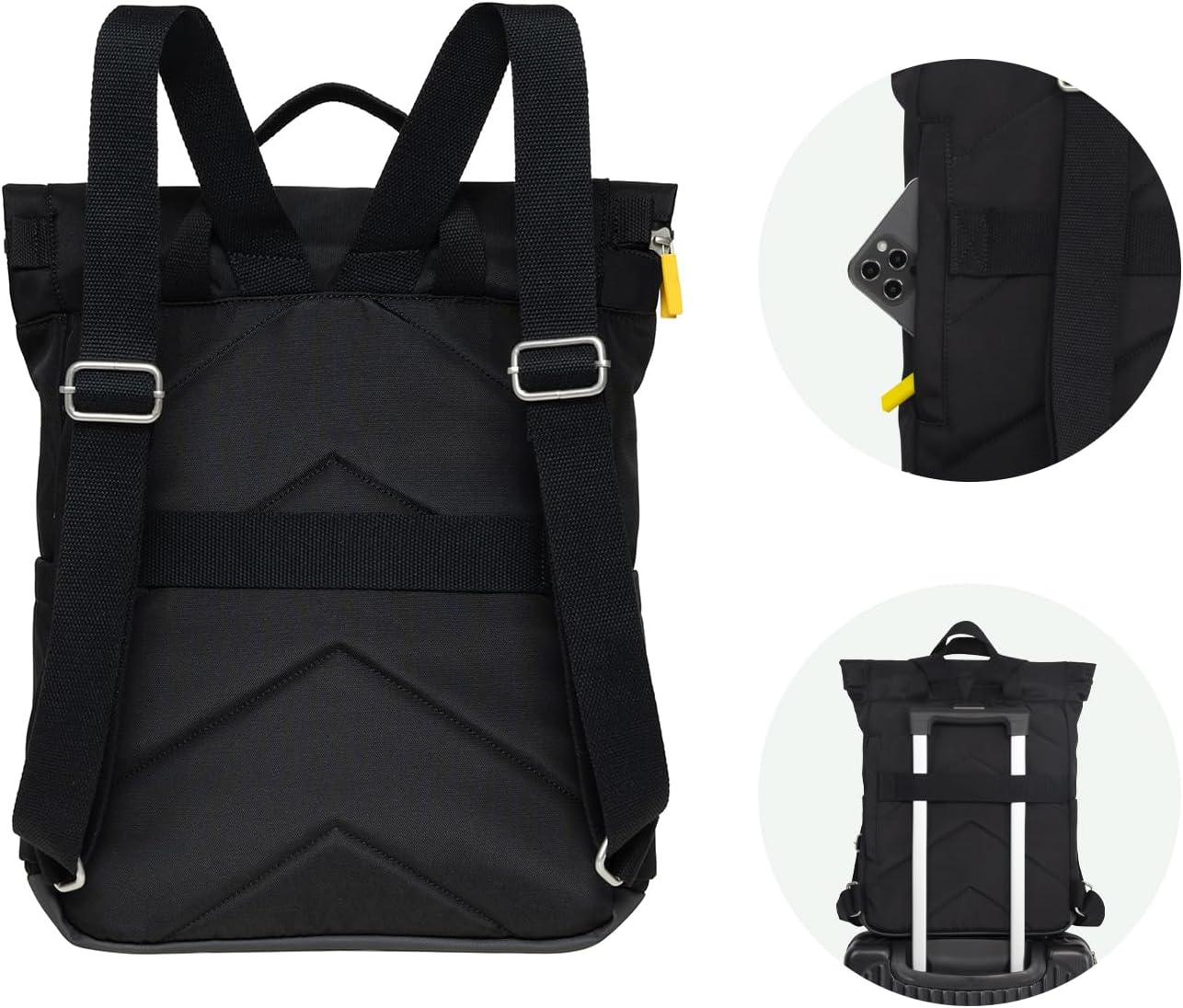 KAUKKO Stylish and Practical Laptop Backpack for Shopping, Traveling and Commuting Casual Daypack Fits 15" BLACK,17.7L