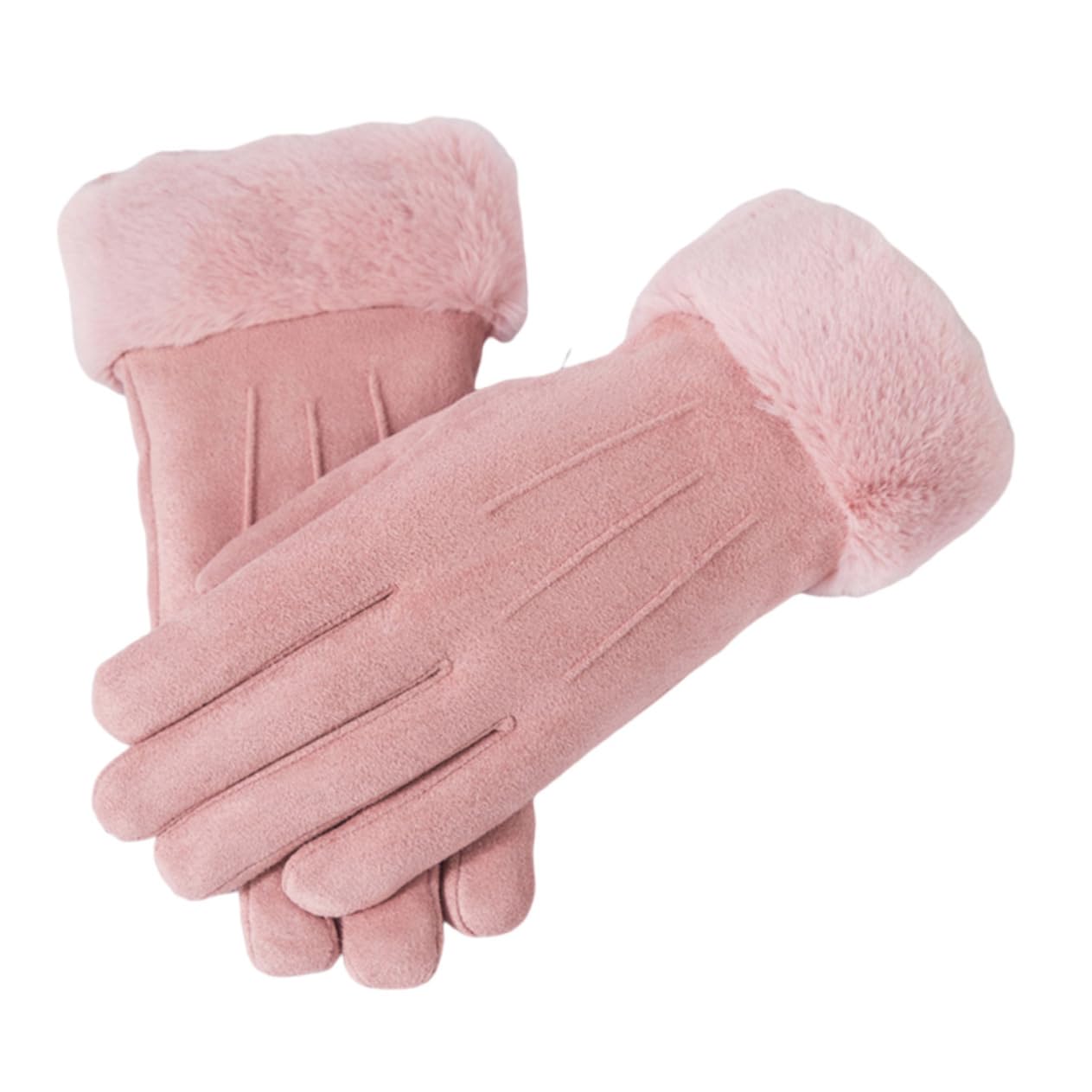 PACKOVE 3 Pairs Winter Warm Women Gloves Suede Fabric Mittens for Girl Outdoor Cycling Skiing Mountaineering