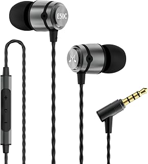 SoundMAGIC E50C Wired Earbuds with Microphone in Ear Monitor HiFi Earphones Good Noise Isolating Headphones Comfortable Fit Gunmetal