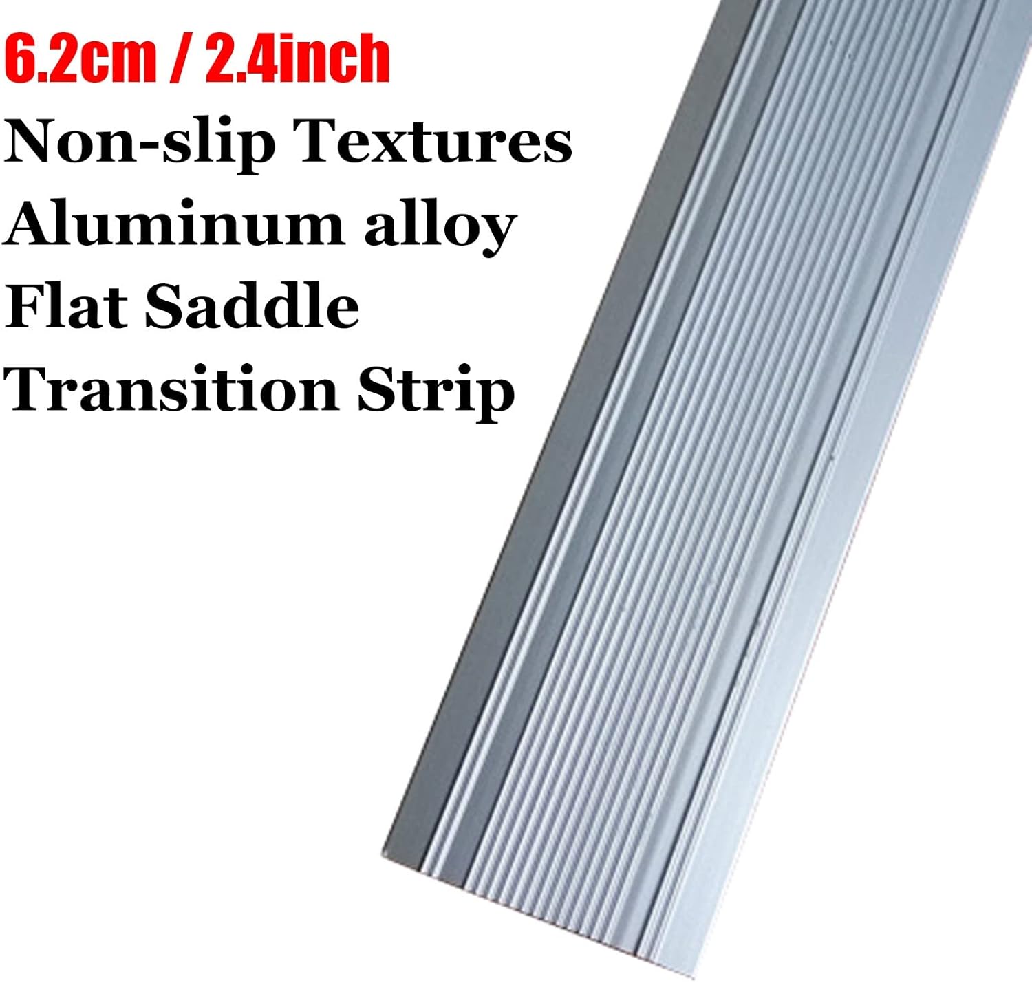 BABYCE Floor Transition Strip Floor Divider Strip, 6.2cm/2.4inch Wide Flat Transition Strip,Anti-Slip Door Bars for Laminate Floor Gap,Aluminum Door Threshold Cover,Cuttable (Size : 90cm/35)