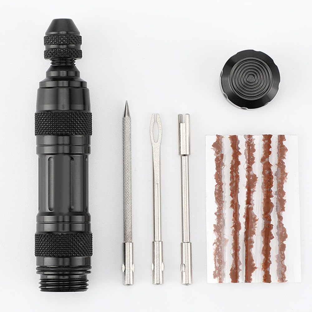 ReachMall Bike Tubeless Repair Kit For MTB With Aluminum Alloy Case 3 Needles 5 Strips Puncture Fix Tool For Mountain Bike Cycling Outdoor