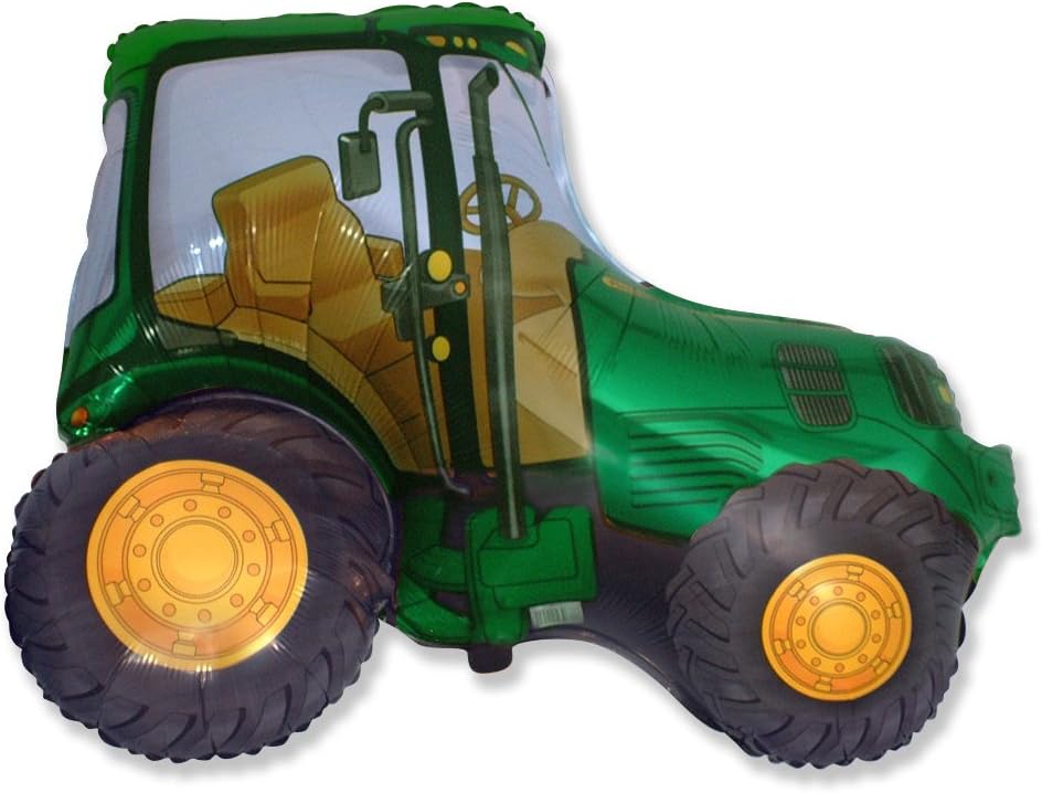 1 x Green Farm Tractor Foil Balloon Shape 29" x 37"/73 cm x 95 cm