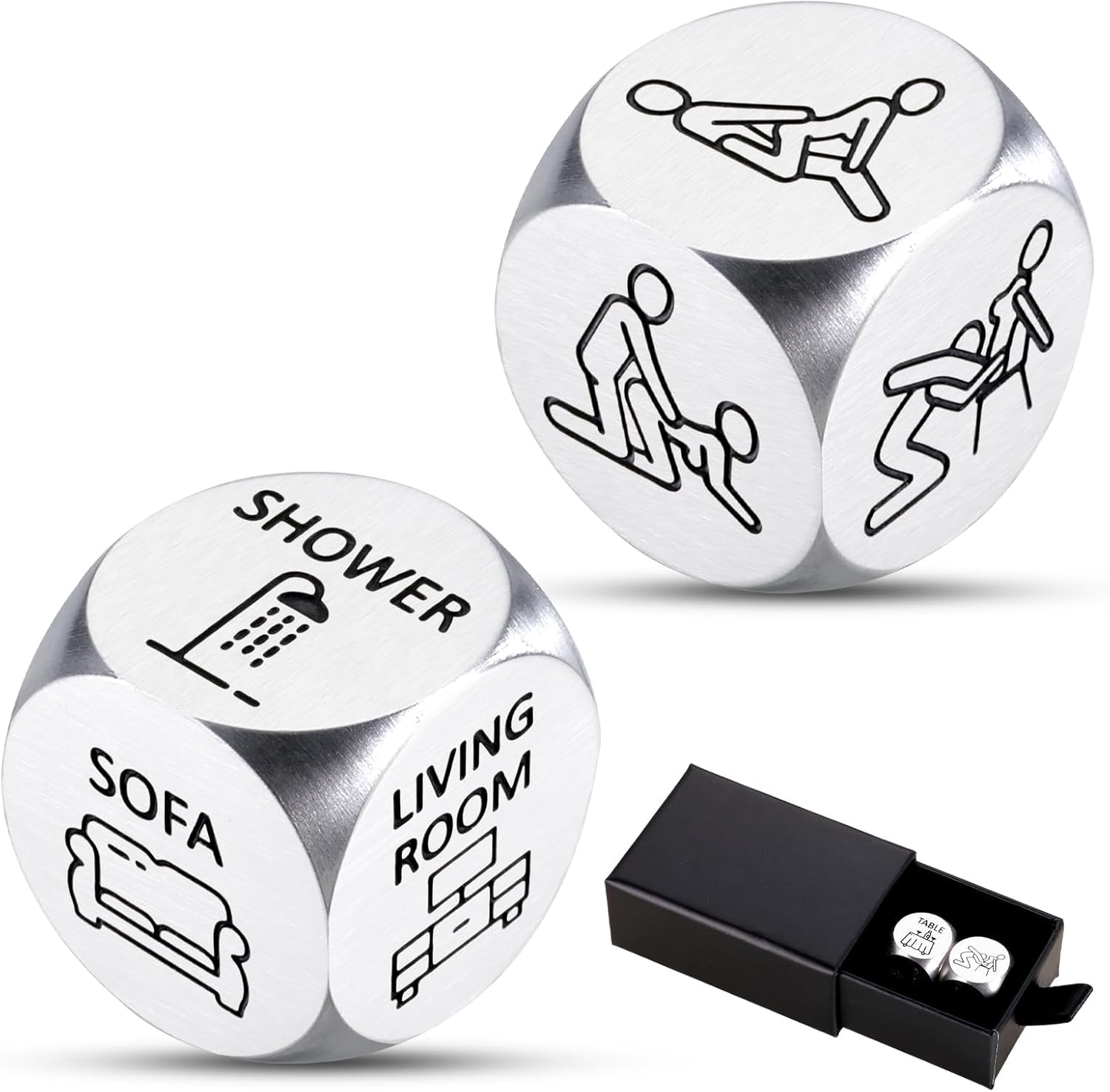 Gifts for 1 Year Anniversary for Men Him, 2PCS Adult Sex Position Dice Game for Him Her, 1st Date Night Position Dice Game for Wife Husband, Adult Easter Basket Stuffers