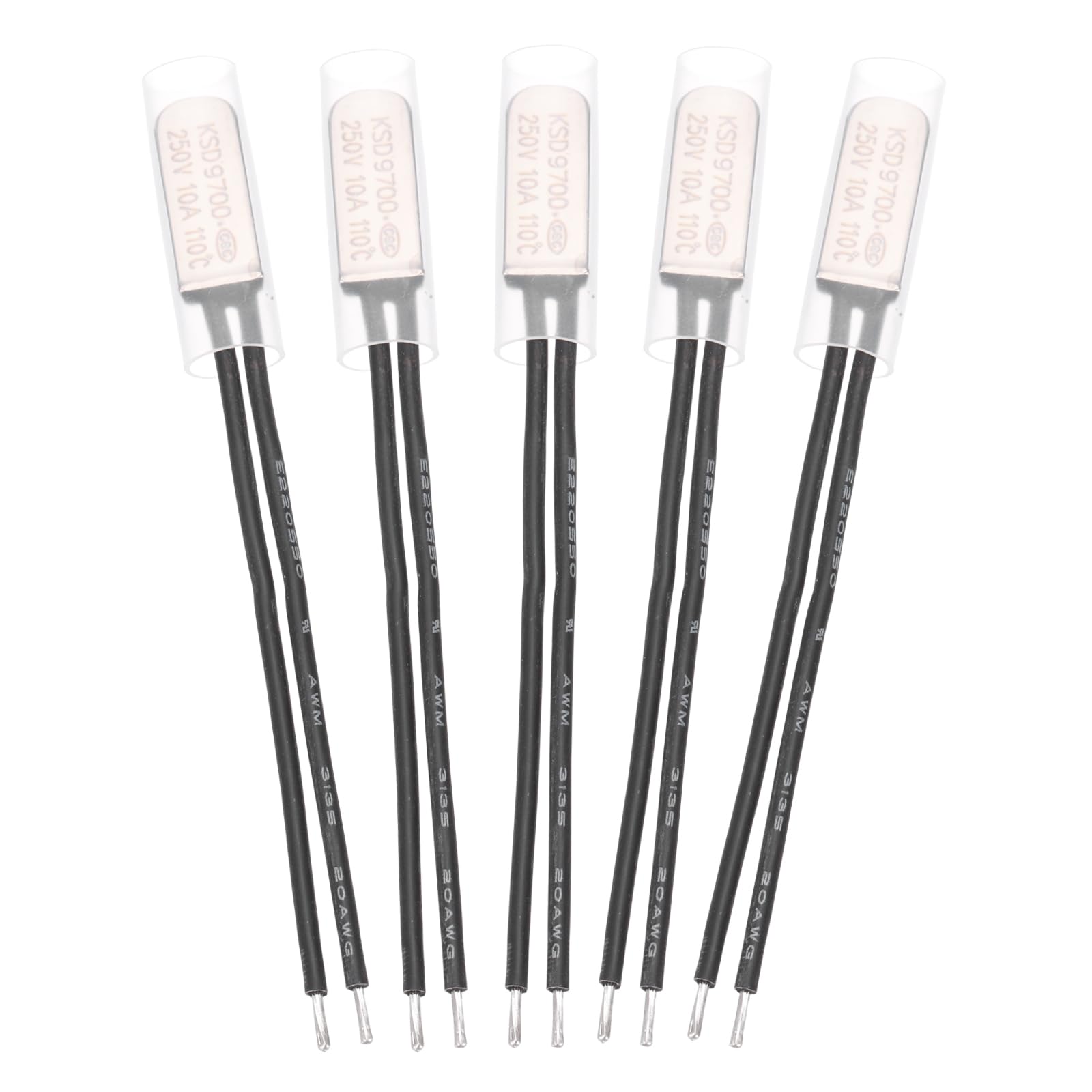 Contrôleur de température métallique KSD9700 110°C 10A interrupteur thermique NC x5