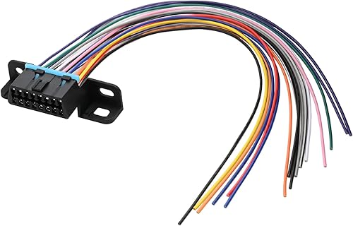 Miniatura 4 de 12 "11.8 in 1 pie universal completo 16 pines J1962F OBD2 hembra Connecto arnés fijo montado adaptador enchufe Dash Port con cables coloridos DIY