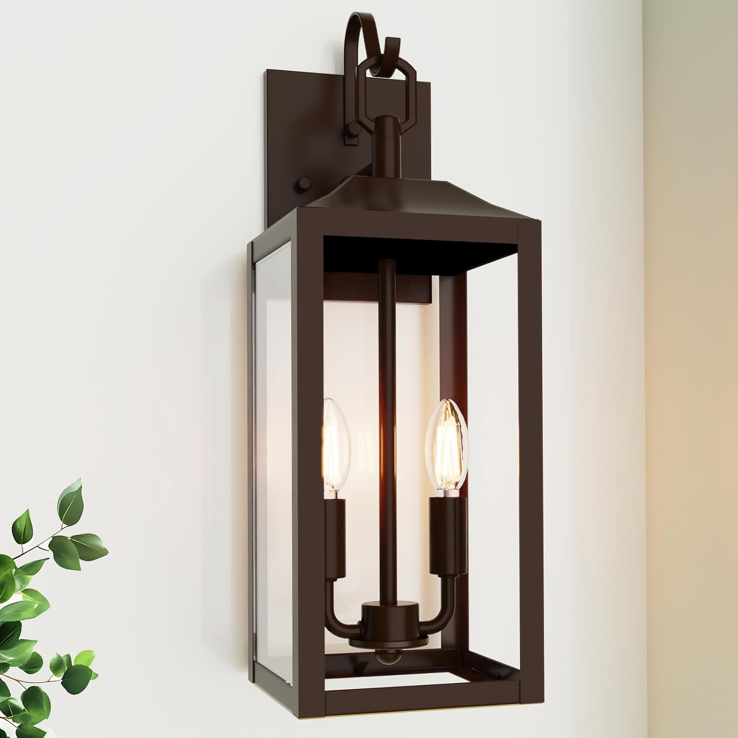 18'' Large Outdoor Wall Lights, Exterior Waterproof Modern Wall Sconce Light Fixture, Industrial Front Porch Light with Clear Glass, Oil Rubbed Bronze Anti-Rust Outdoor Lights for House Garage Doorway