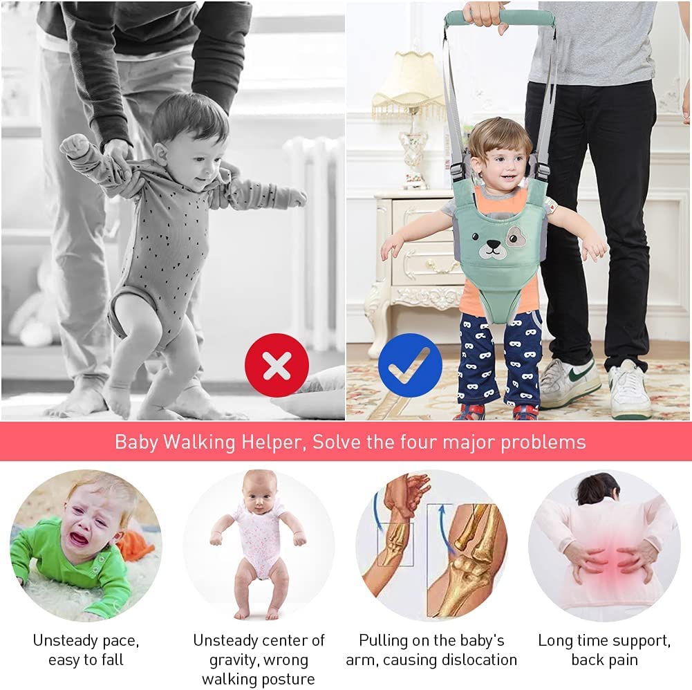 KLERICER Baby Walking Helper - Adjustable Assistant for Infant Learning With Detachable Harness - for 6-36 Months (A)