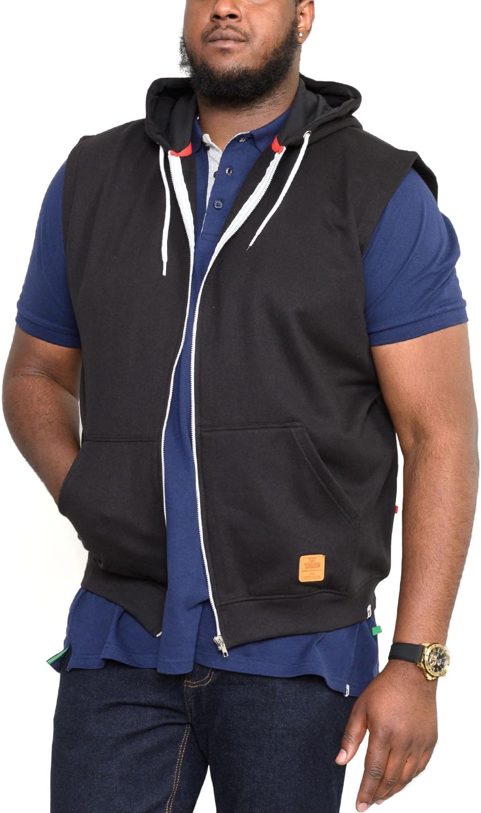 Duke D555 Mens Blake Kingsize Sleeveless Zipped Hoodie
