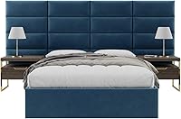 Vista 125 de Vänt - Paneles tapizados de cabecera para montar en la pared, diseño Elizabeth, 120 x 46 pulgadas, configuración de 16 paneles individuales