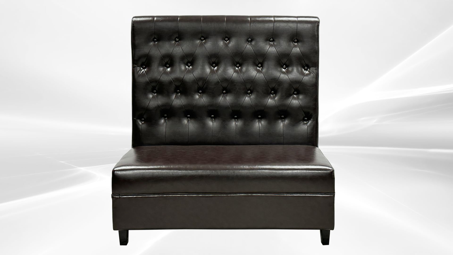 Elite Kitchen Supply Commercial Button Style Booth, Black Plain Single Back Fully Upholstered BO2 (6 Pack)