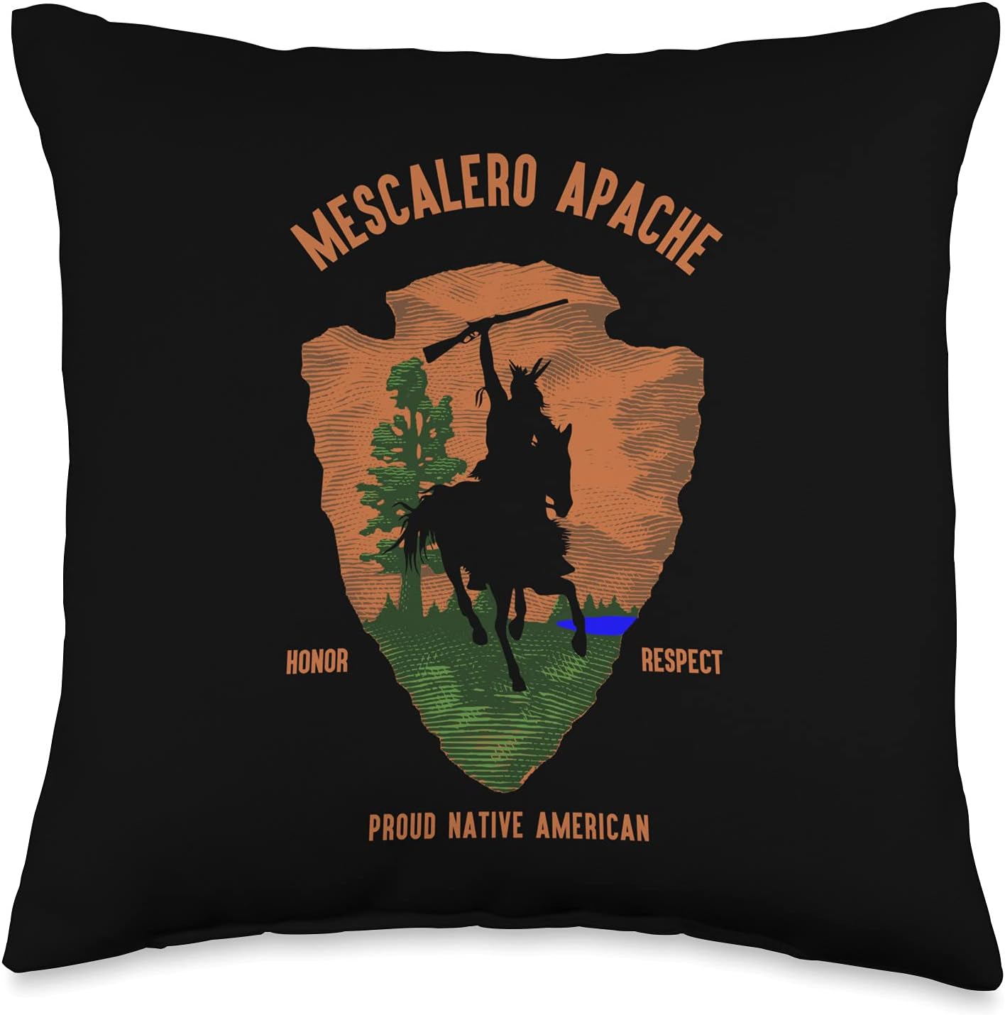 MESCALERO APACHE Tribe Native American Indian Retro Arrow Throw Pillow