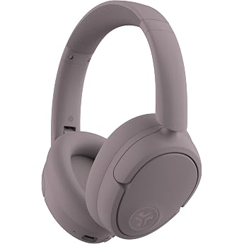 JLab JBuds Lux ANC Headphones - Over Ear Bluetooth Mauve Noise Cancelling Bluetooth Wireless with Microphone Active Noise Cancellation 70+ Hours Foldable Immersive Audio