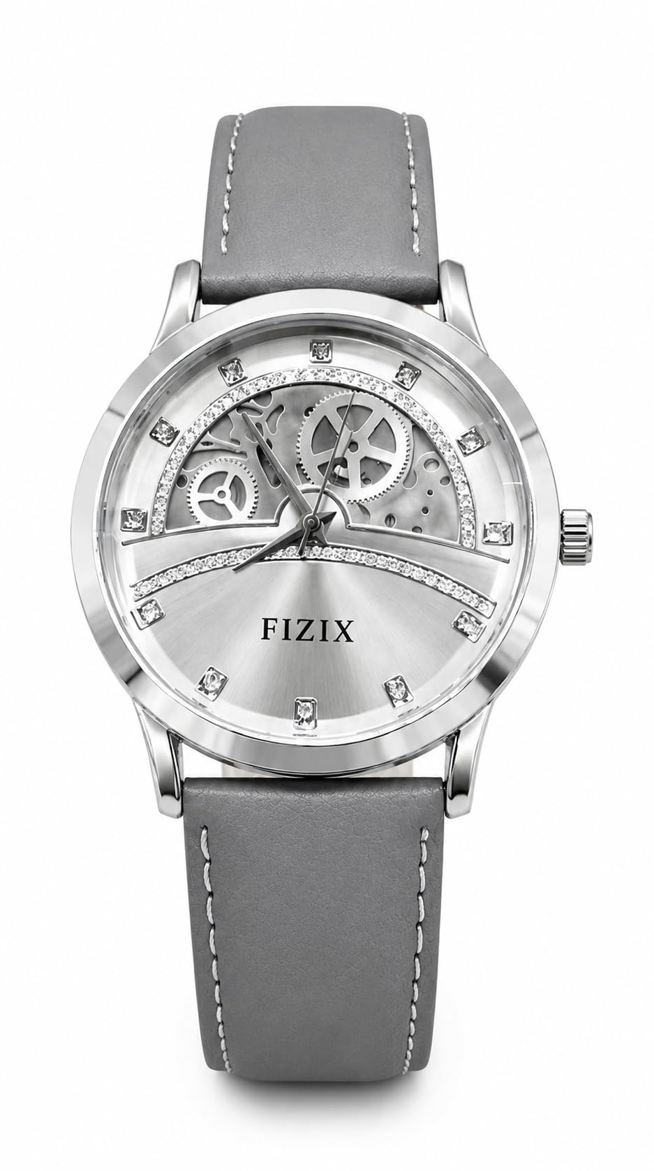 Luxury Watch for Men, Stainless Steel Case with Genuine Leather Strap, Crystal Embellishments, Analogue Display-picture-37